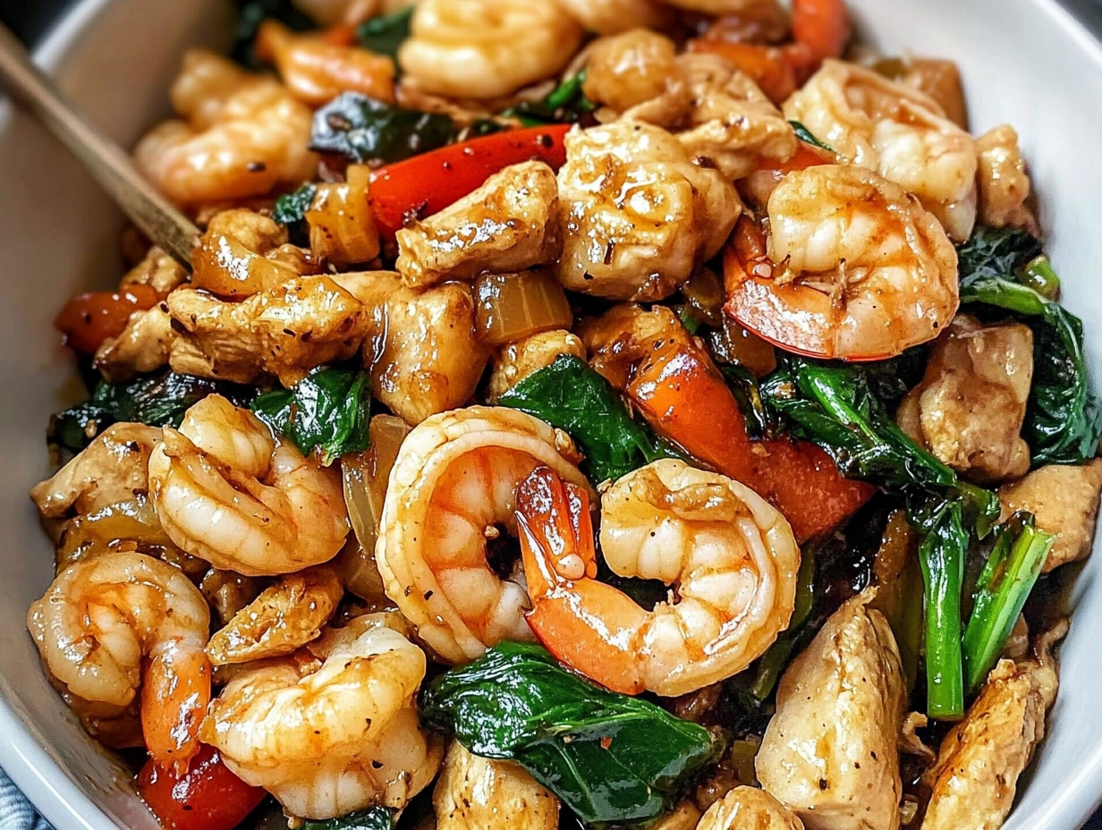 chicken and shrimp stir fry