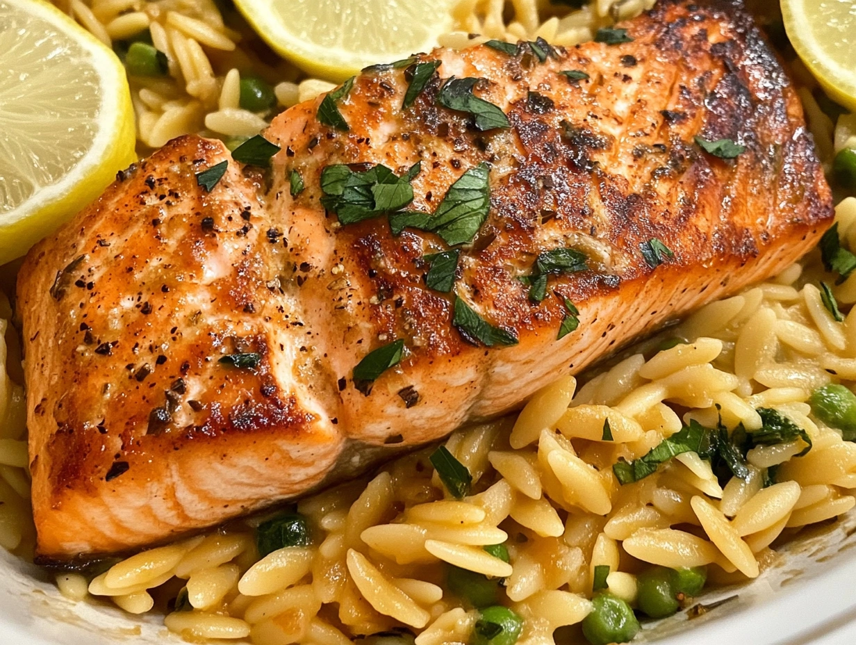 salmon and orzo